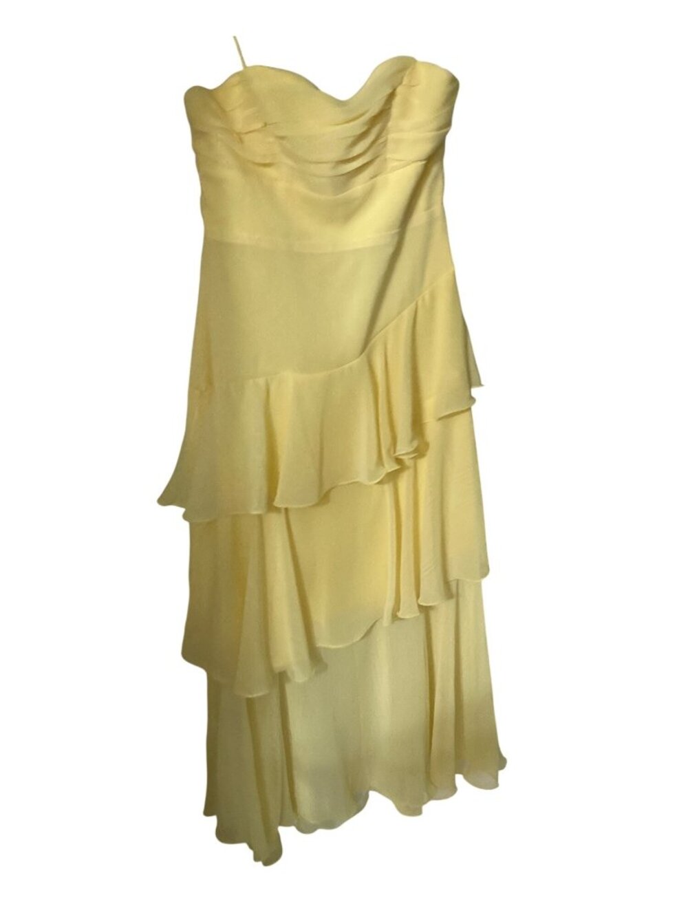 Saints and Secrets Yellow Midi Layered Multi Tiered Dress  Medium  NWT